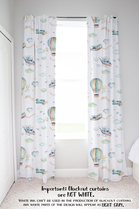 Airplane curtain Baby boy nursery curtains Airplanes Etsy