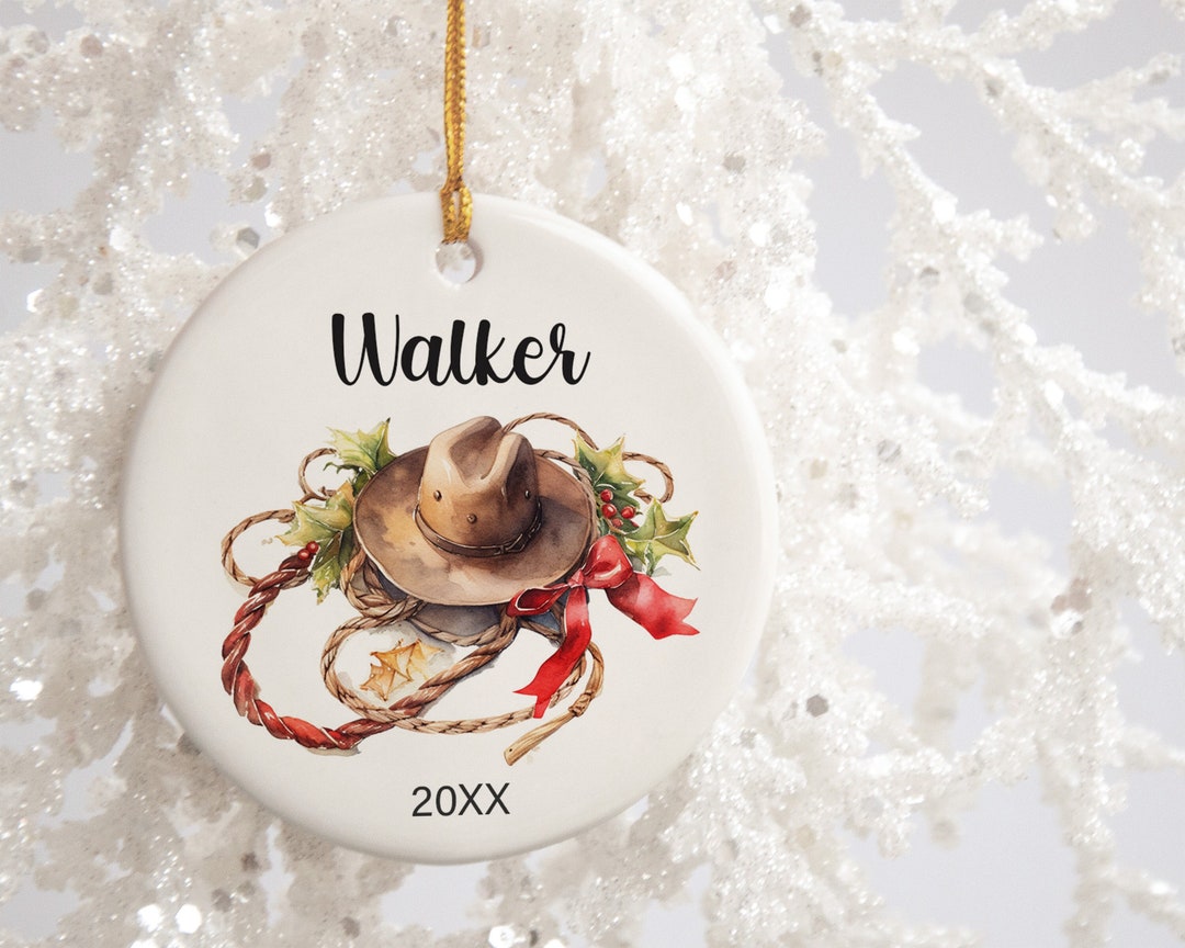 Personalized Cowboy Christmas Ornament Western Christmas Etsy