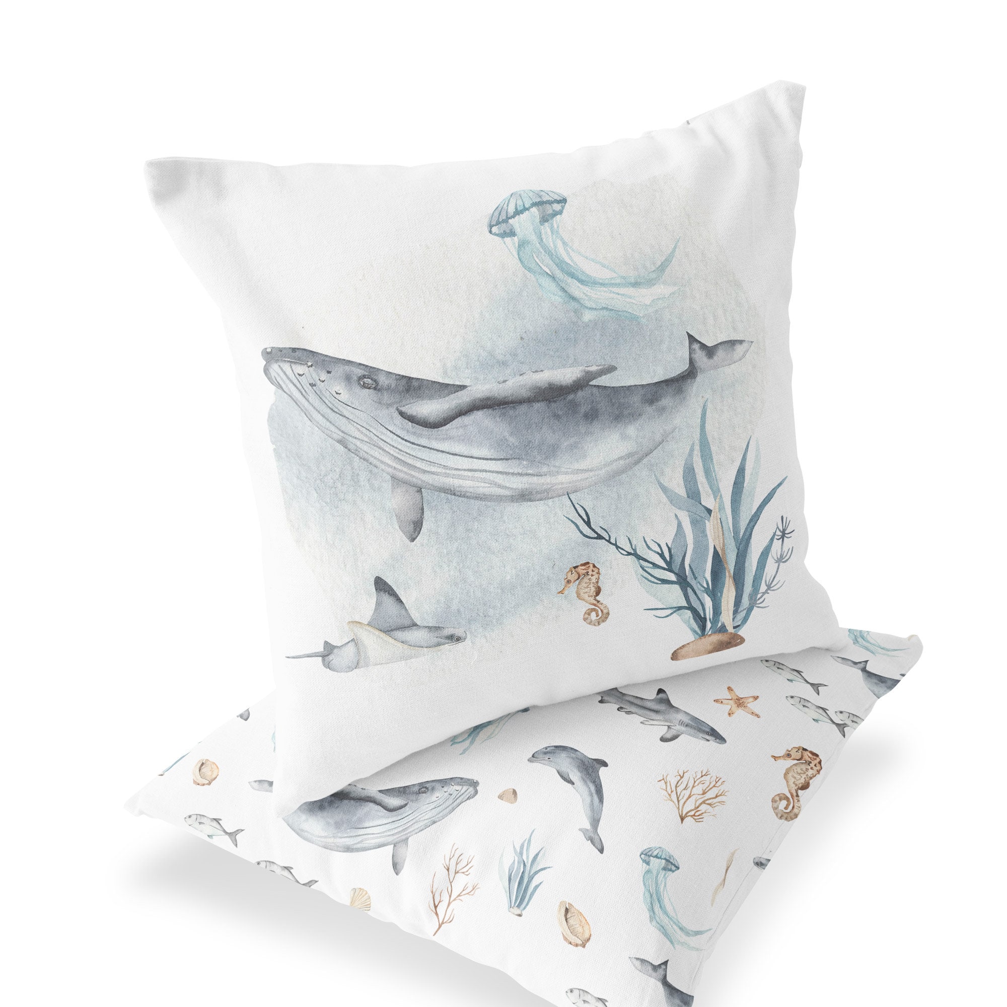 Whale Pillow COVER Ocean pillow covers Under the sea nursery Etsy