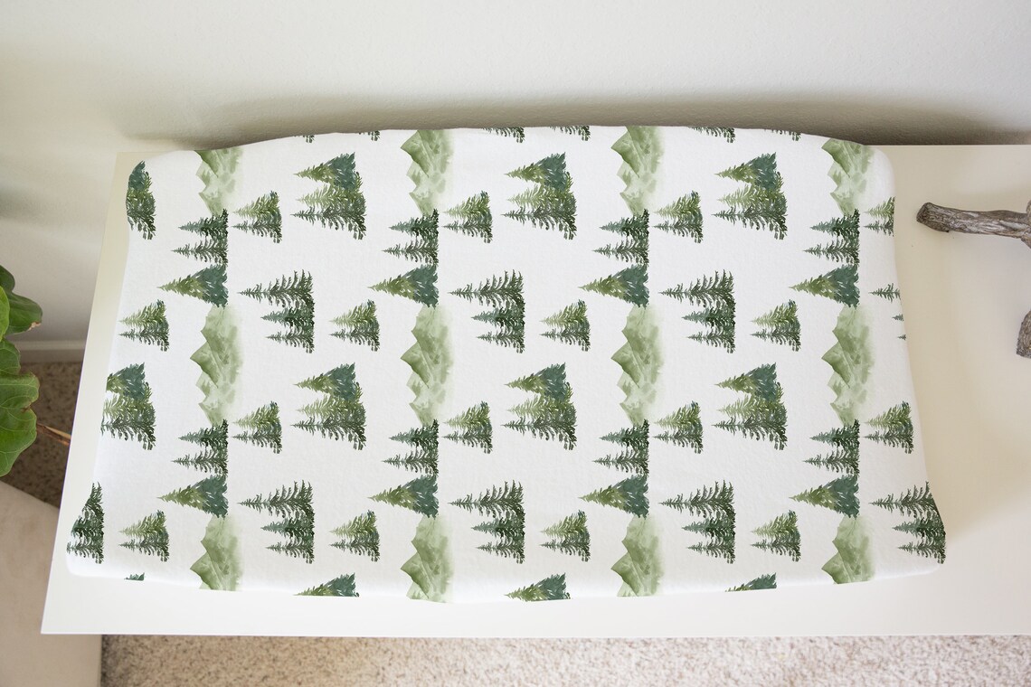 Forest Changing Pad Cover Woodland Baby Gifts Wilderness Etsy