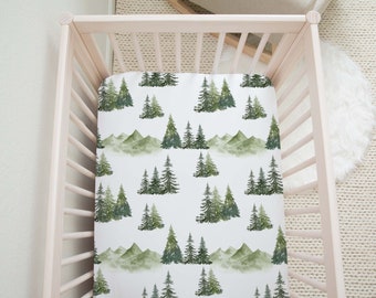 pine tree crib sheet