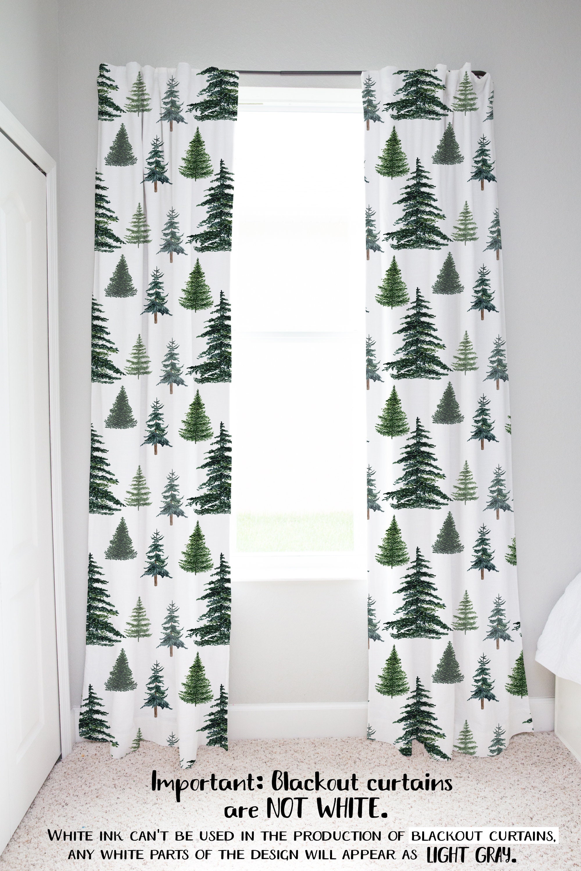 Forest Curtains Pine tree curtains Woodland window curtains Etsy