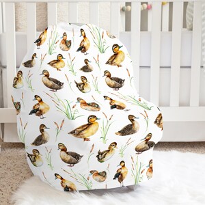 Ducks Car Seat Cover, Ducks Nursing Cover, Ducks Hunting Nursing, Car Seat Cover Baby Boy, Waterfowl Carseat, Newborn Baby Gift - Lid