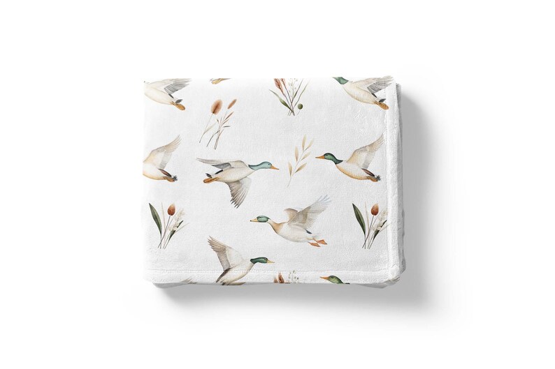 Mallard Duck Blanket, Duck Nursery Bedding, Duck Hunting Baby Blanket