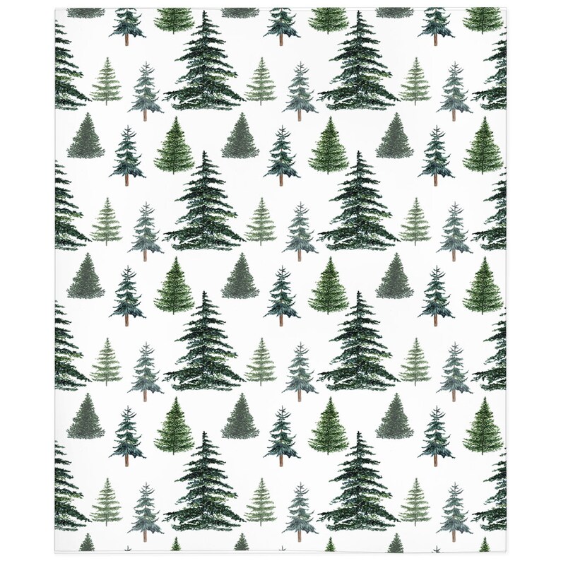Forest Blanket Pine Tree Blanket Forest Nursery Woodland Etsy
