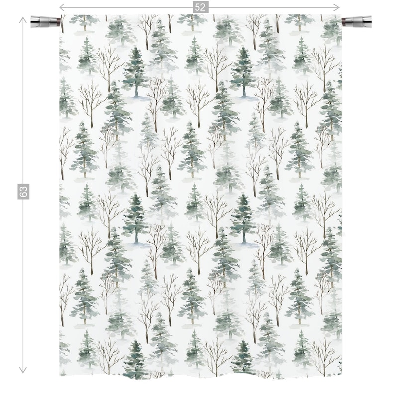 Pine Tree Curtains Wildlife Curtain Forest Animals Nursery Etsy