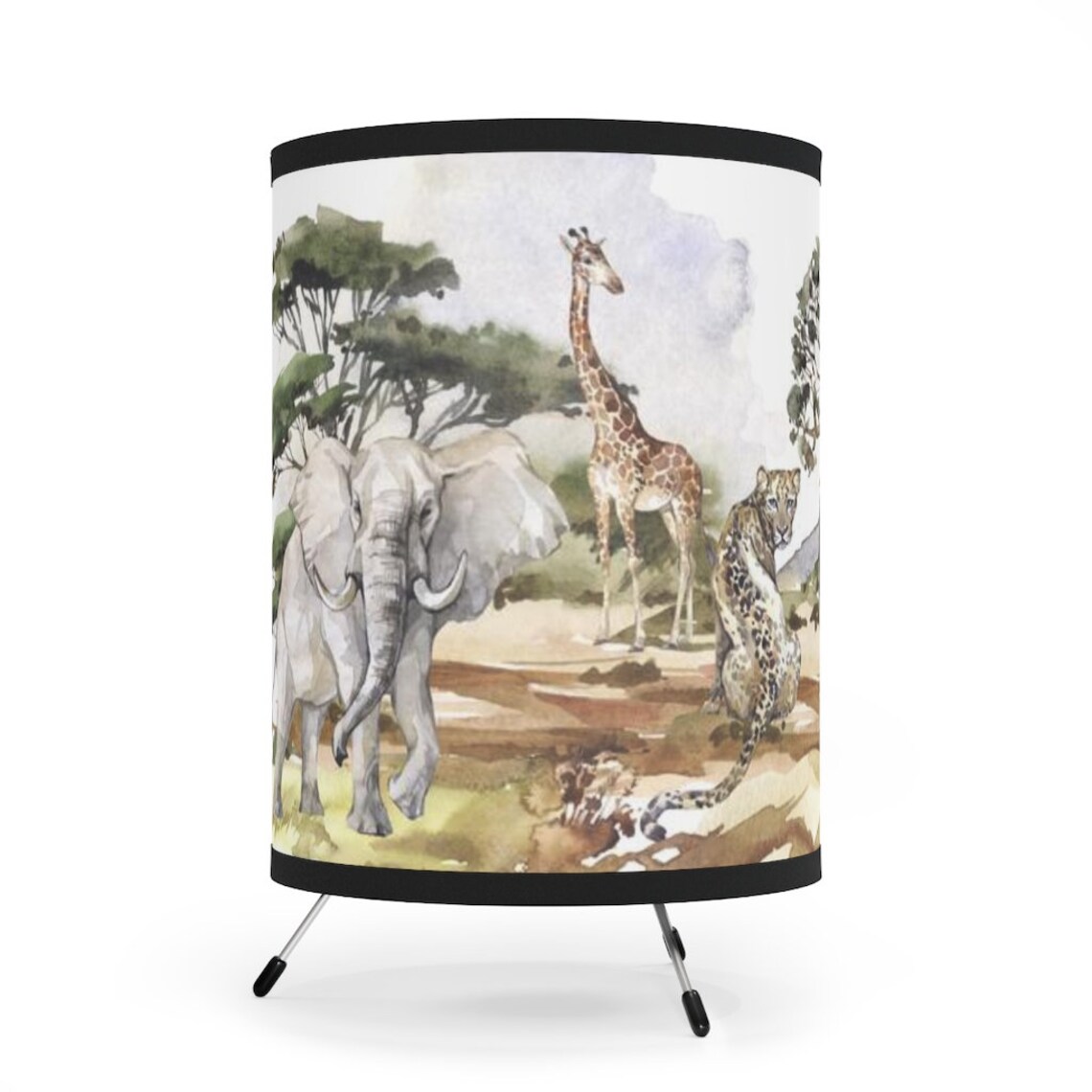 Safari Table Lamp Jungle Nursery Decor Safari Animals Baby Etsy