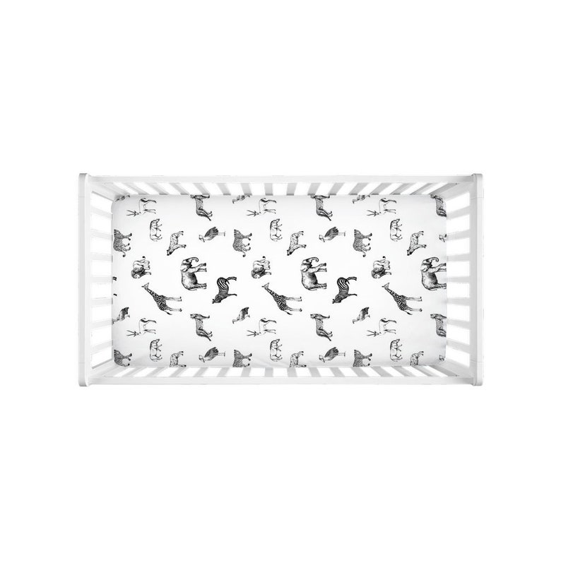 Safari Animals Minky Crib Sheet Safari Nursery Bedding Etsy