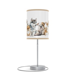 Puppy dogs lamp, Dogs table lamp, Dogs theme nursery decor, Boy table lamp, Dogs baby room decor, Dogs lover gift,  Puppy bedside lamp - FrF