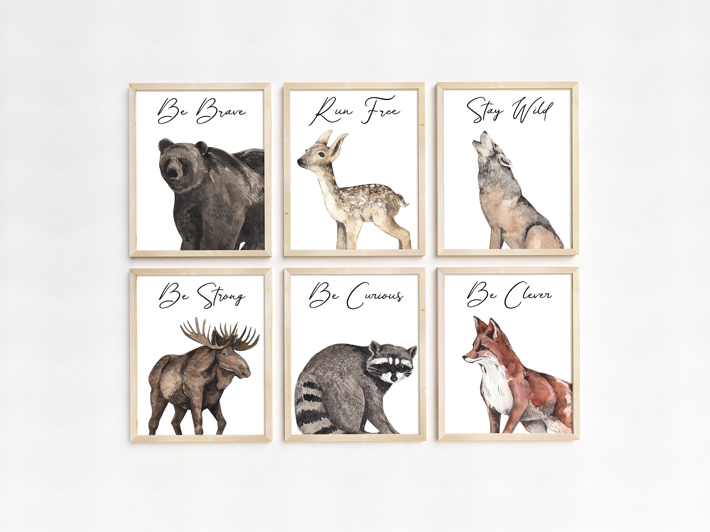 Woodland Wall Art Forest Animals Nursery Prints Wall Decor Etsy UK