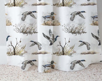 Duck hunting curtains, Hunting nursery decor, Mallard duck hunting curtains, Baby boy room curtains, Single Panel - Hunter