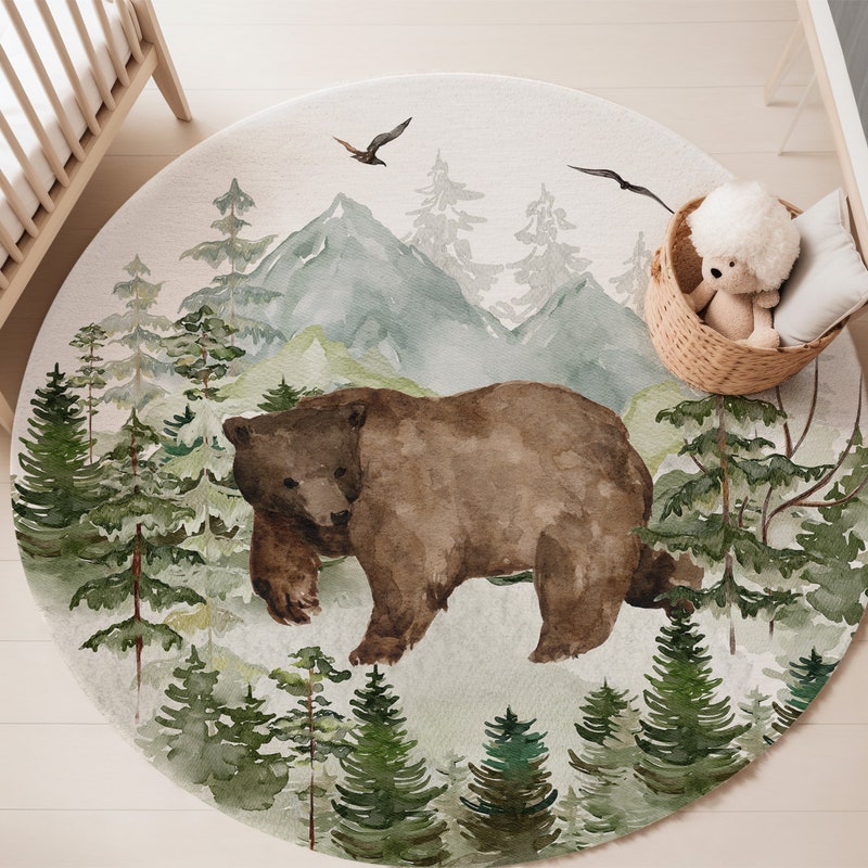 Bear Den Rug Bear Rug Nursery - Etsy