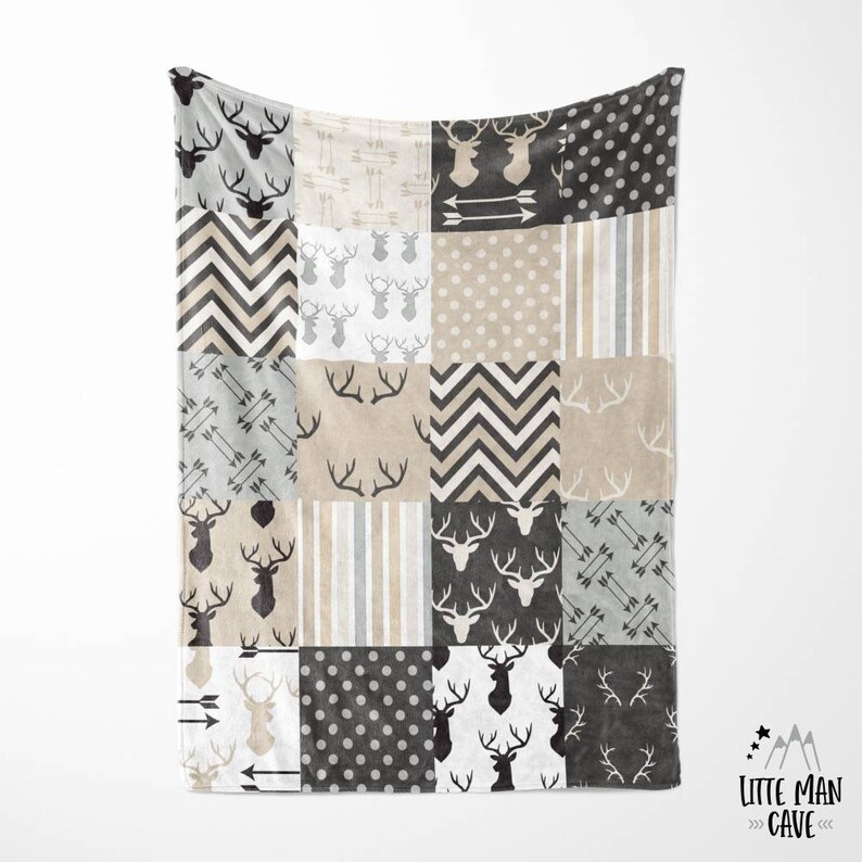 Deer blanket for baby boy Woodland blanket Antler Arrows and Etsy