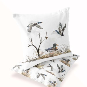 Mallard ducks pillow cover, Hunting pillow, Ducks nursery bedding, Hunting room decor, Duck square pillow case, Duck pillow cover - Hunter