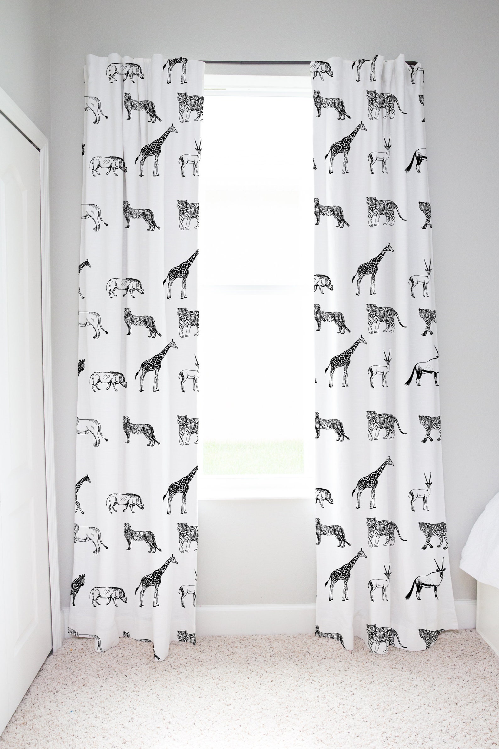 Safari Curtains Safari Nursery Decor Jungle Curtains Etsy