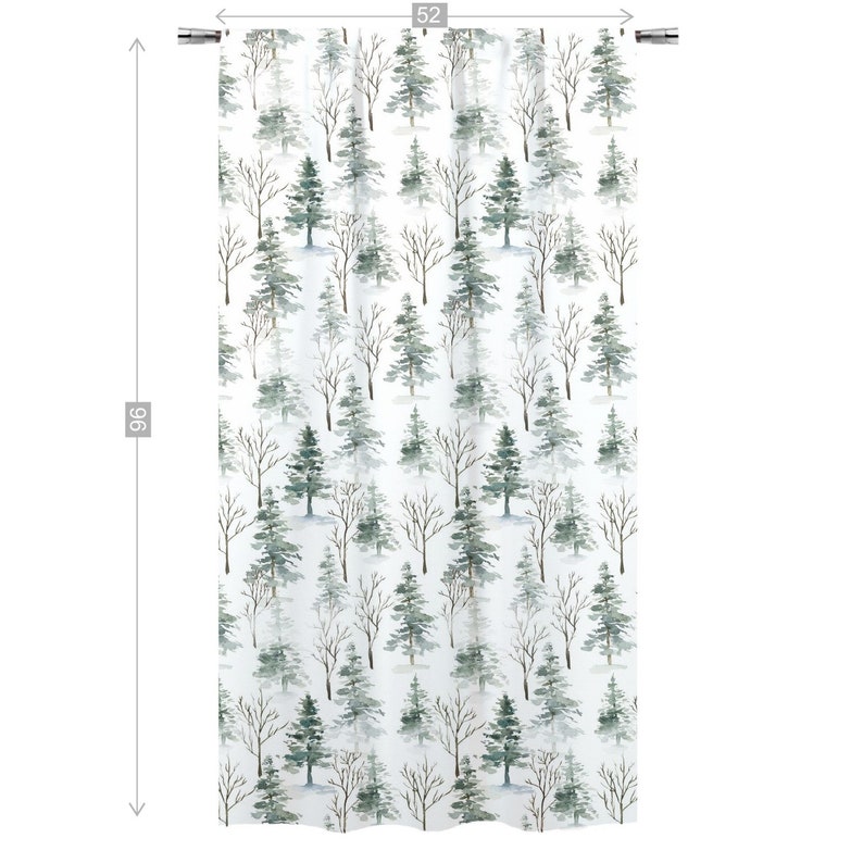 Pine Tree Curtains Wildlife Curtain Forest Animals Nursery Etsy