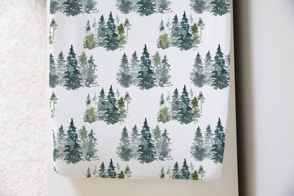 Forest Changing Pad Cover Woodland Baby Gifts Wilderness Etsy
