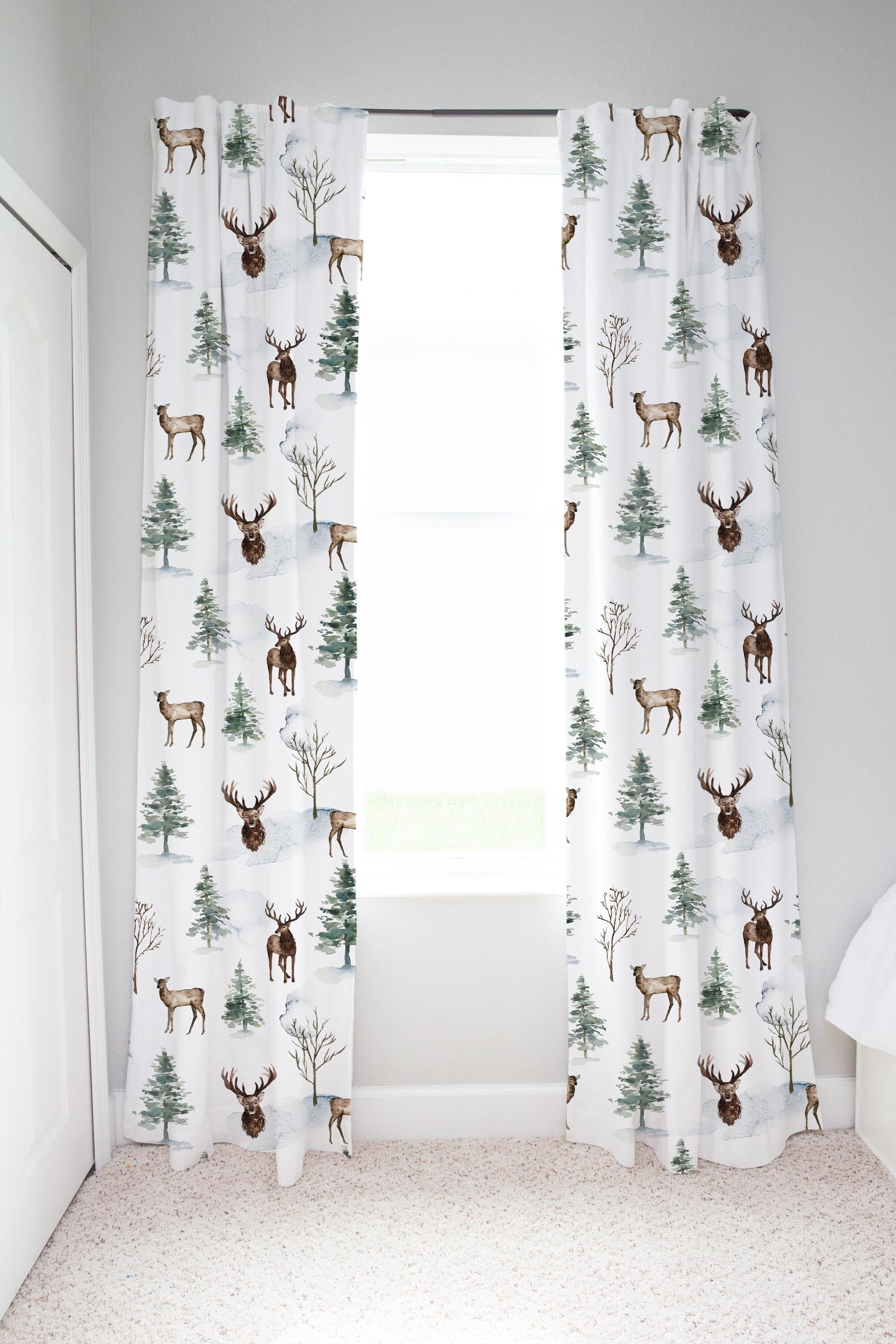 Woodland animals curtains Wildlife Curtain Forest animals Etsy