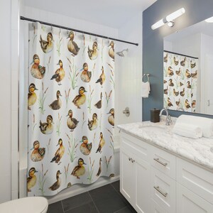Duck Shower Curtain, Mallard Duck Curtain, Duck Bathroom Decor ...
