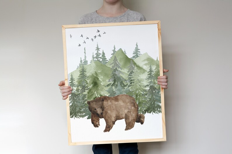 Woodland Nursery Wall Art Forest Wall Decor Wall Prints for Etsy