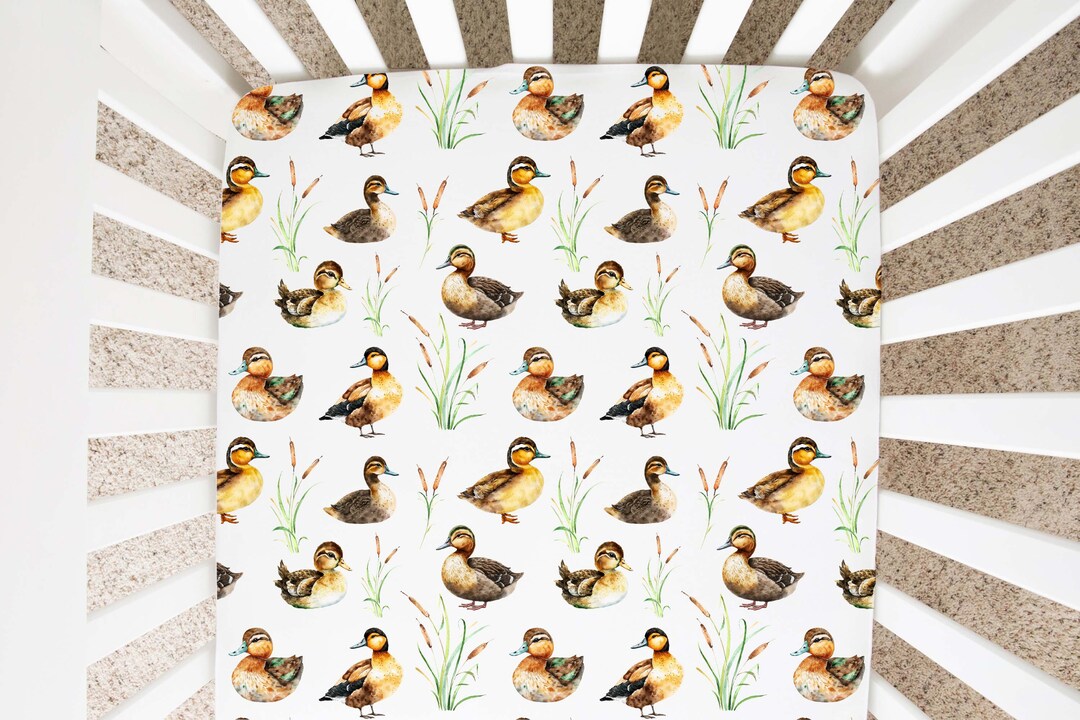 Duck Crib Sheet, Hunting Crib Sheet, Duck Baby Boy Nursery Bedding, Duck Hunter Nursery, Hunting