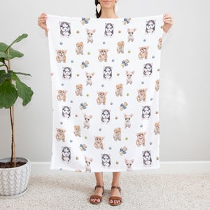 Puppy Baby Blanket, Dog Nursery Bedding, Dog Lover Baby Gift, Dog Blanket, Dog crib bedding, Dog theme baby room - PuL