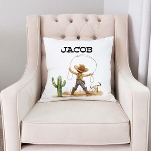 Personalized Cowboy Pillow, Western Themed Room, Western Pillow Cover, Cowboy Nursery Decor, Southwest Pillow, Cowboy Baby Gift - Saddle Up