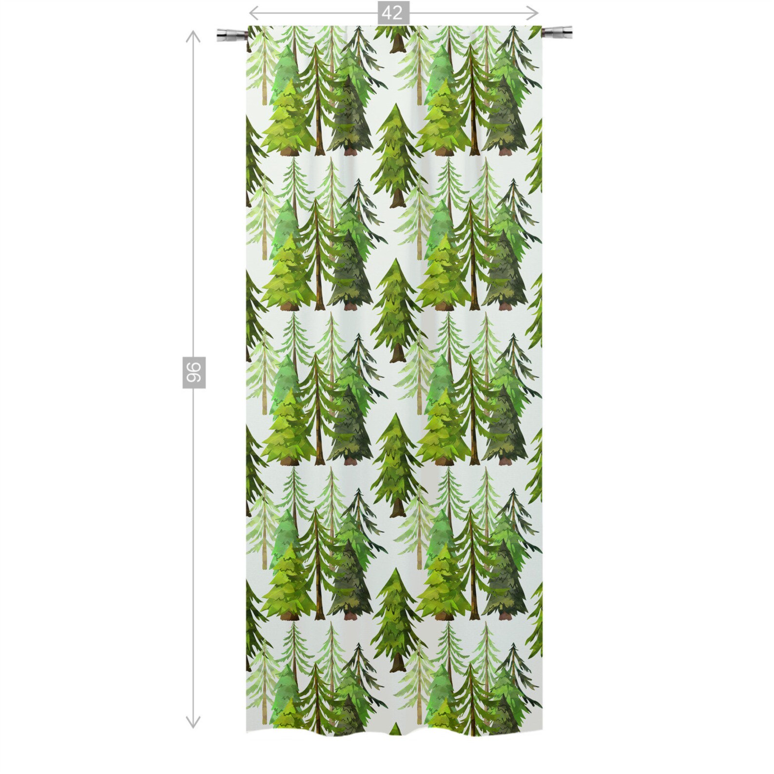 Forest Curtain Single Panel Woodland Nursery Decor Pine tree Etsy