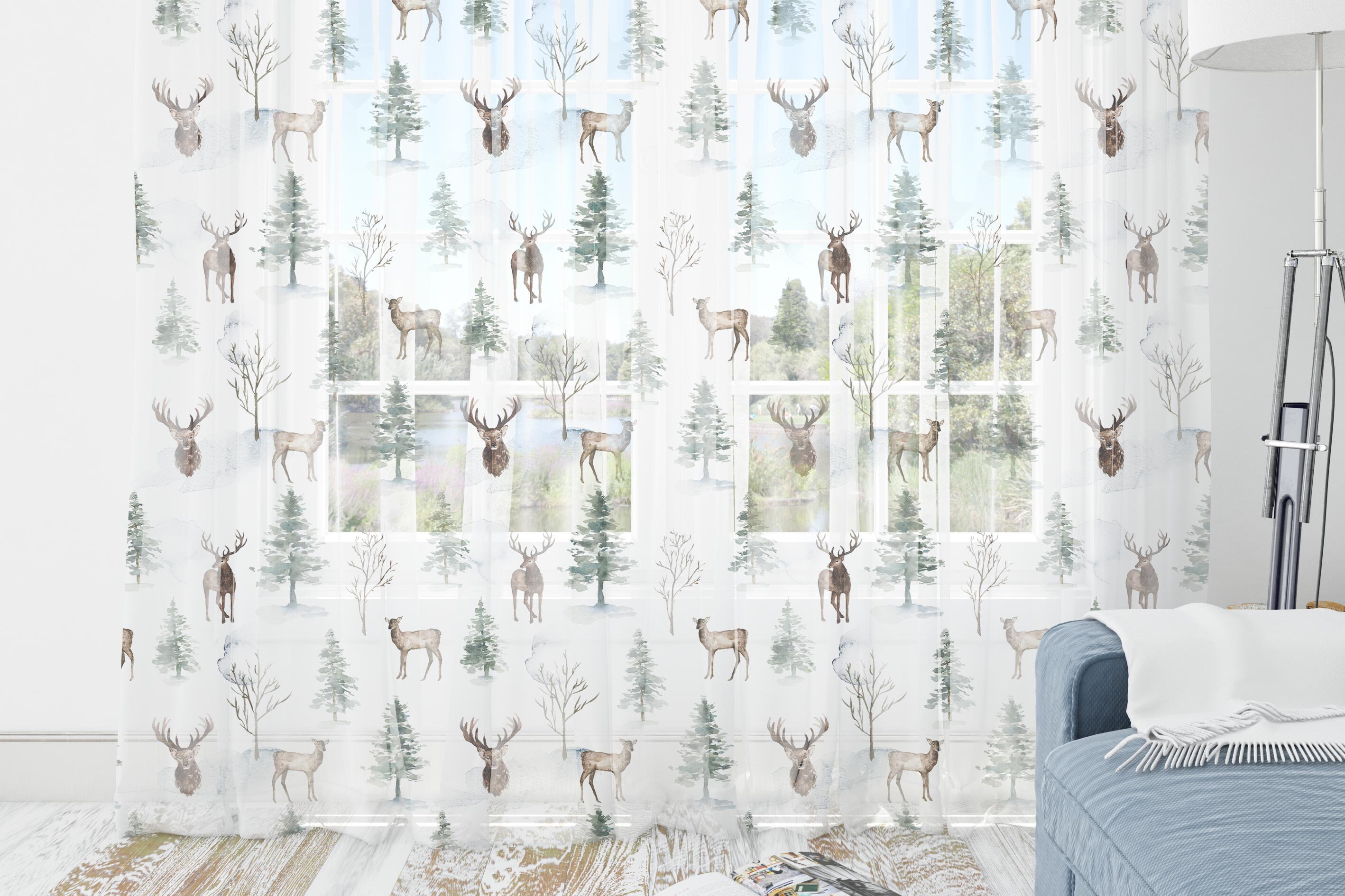 Deer Curtains Blackout curtains nursery Kids sheer curtains Etsy
