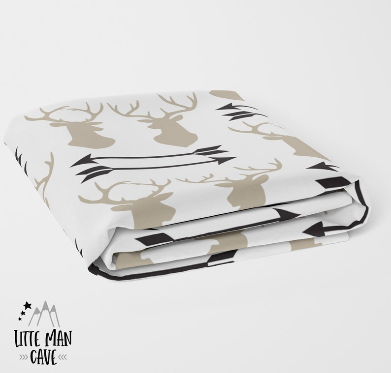 Deer Arrows Crib Sheets Woodland Crib Bedding Boy Antler Crib Sheet Gift Hunting Nursery Rustic Baby