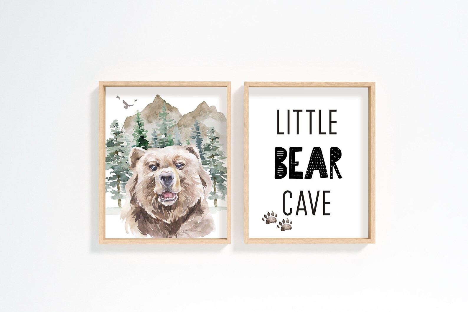 Little Bear Cave Printable Rustic Nursery Decor Boys Room | Etsy
