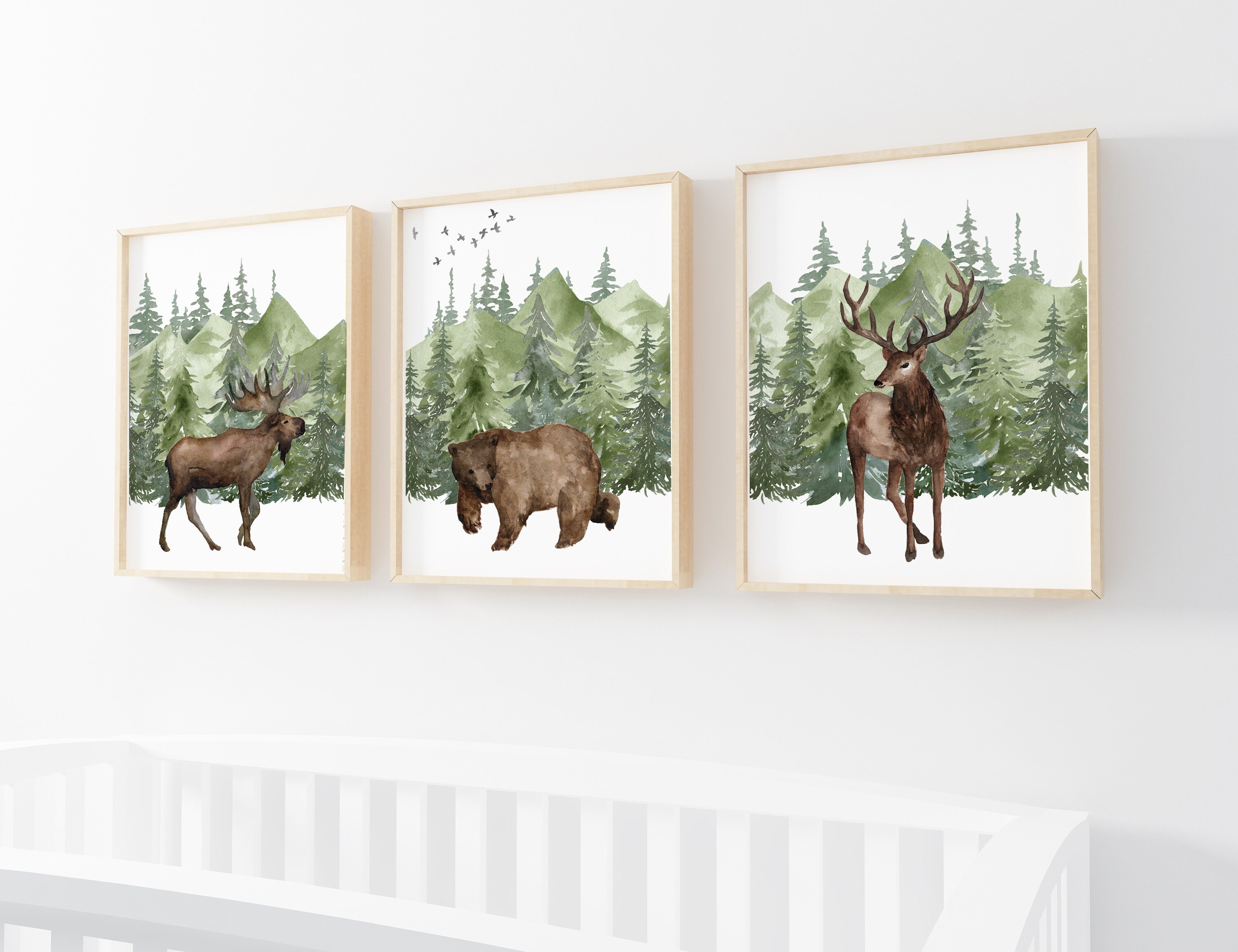 Woodland Nursery Wall Art Forest Wall Decor Wall Prints for Etsy