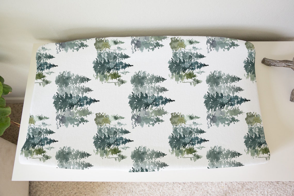Forest Changing Pad Cover Woodland Baby Gifts Wilderness Etsy