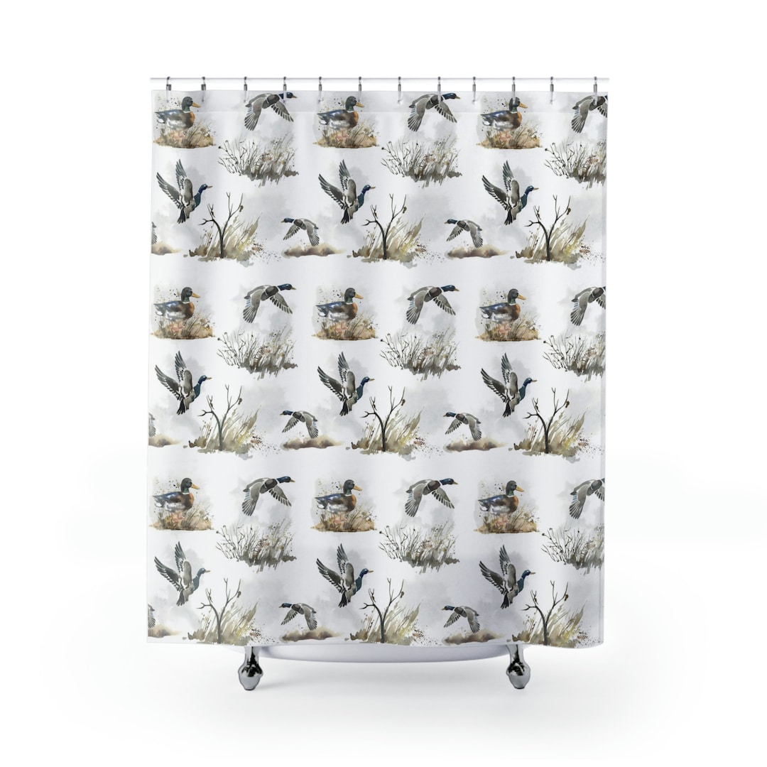 Mallard Duck Shower Curtain, Duck Hunting Shower Curtain, Hunting