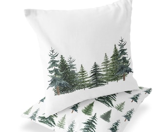 Pine Trees Pillow COVER, Forest Nursery Decor, Woodland pillow cover, Nature bedding, Wilderness Nursery decor- ThF