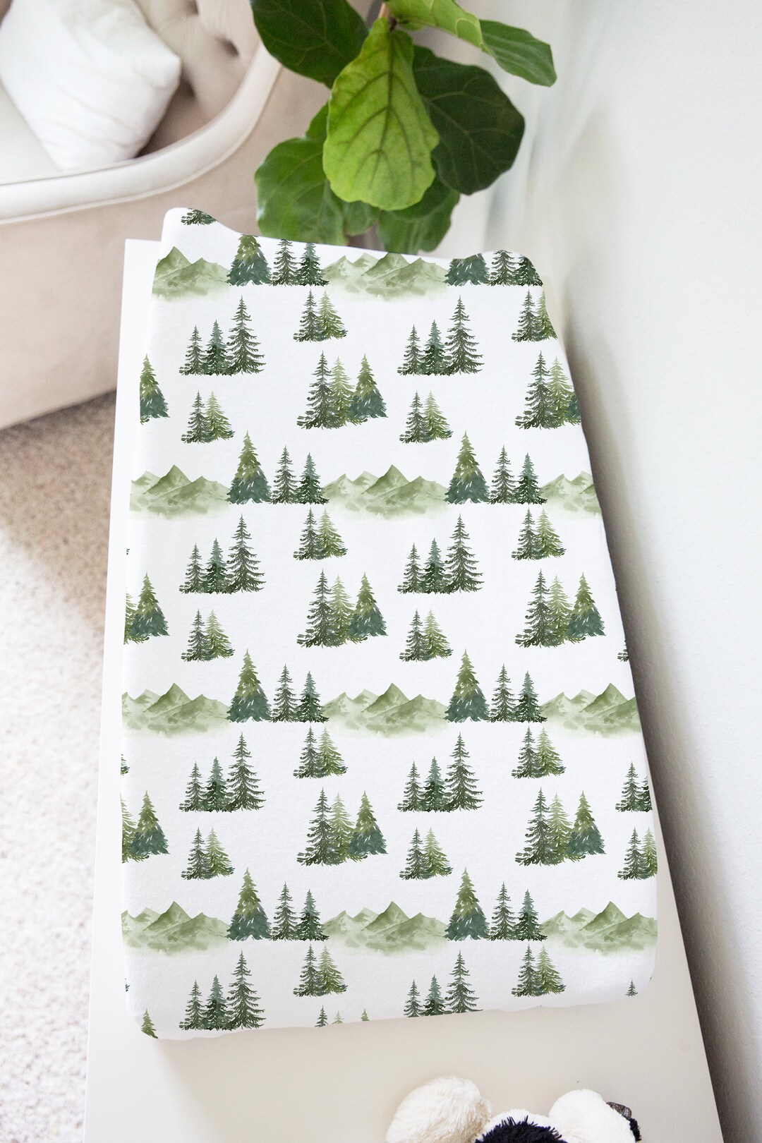 Forest Changing Pad Cover, Woodland baby gifts, Wilderness nursery