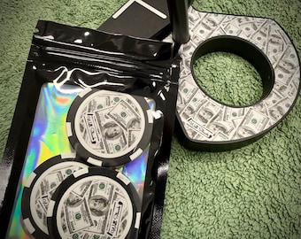 Get Money DF3 Custom Sticker plus 3 Matching Poker Chips for LAB DF3 Golf Putter