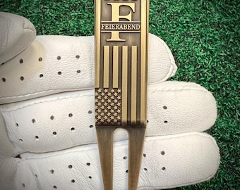 America Custom Copper Golf Divot Tool, Personalized Laser Engraved Gift