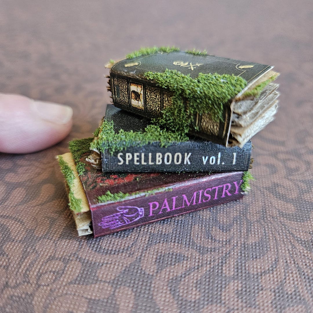 Mini Messy Mossy Magical Book Stack, Spellbook Vol I, Palmistry - Etsy
