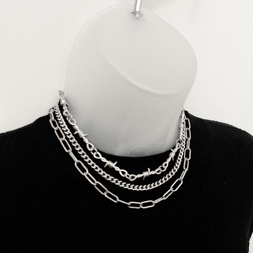 Necklace Layering Set Barbed Wire 