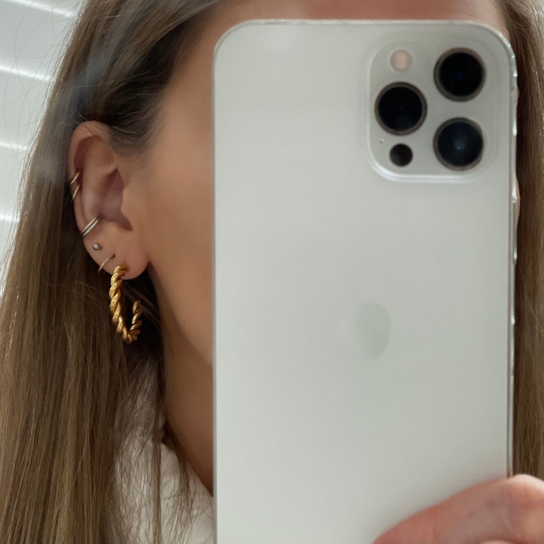 Gold twist hoops gold hoops gold hoop earrings twist earrings stainless steel hoops