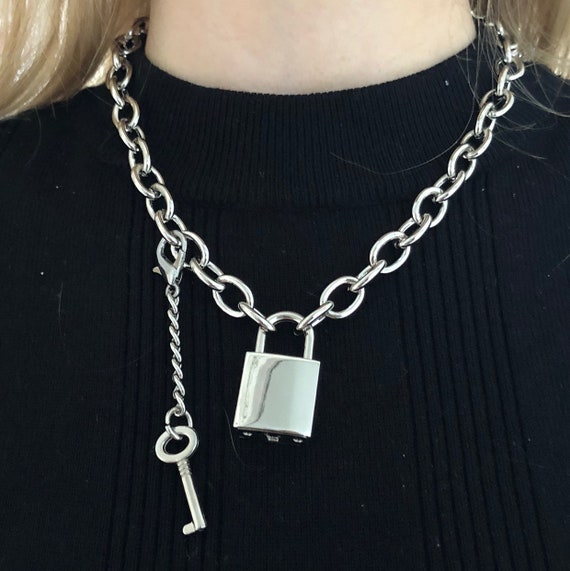 padlock chain necklace padlock chain necklace