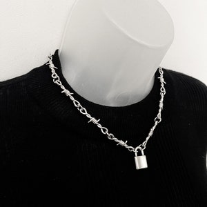 Ras de cou cadenas en fil de fer barbelé, collier en fil de fer barbelé, collier en fil de fer barbelé argenté, collier en fil de fer barbelé en acier inoxydable