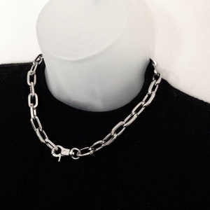 super chunky silver chain choker necklace 90s steel