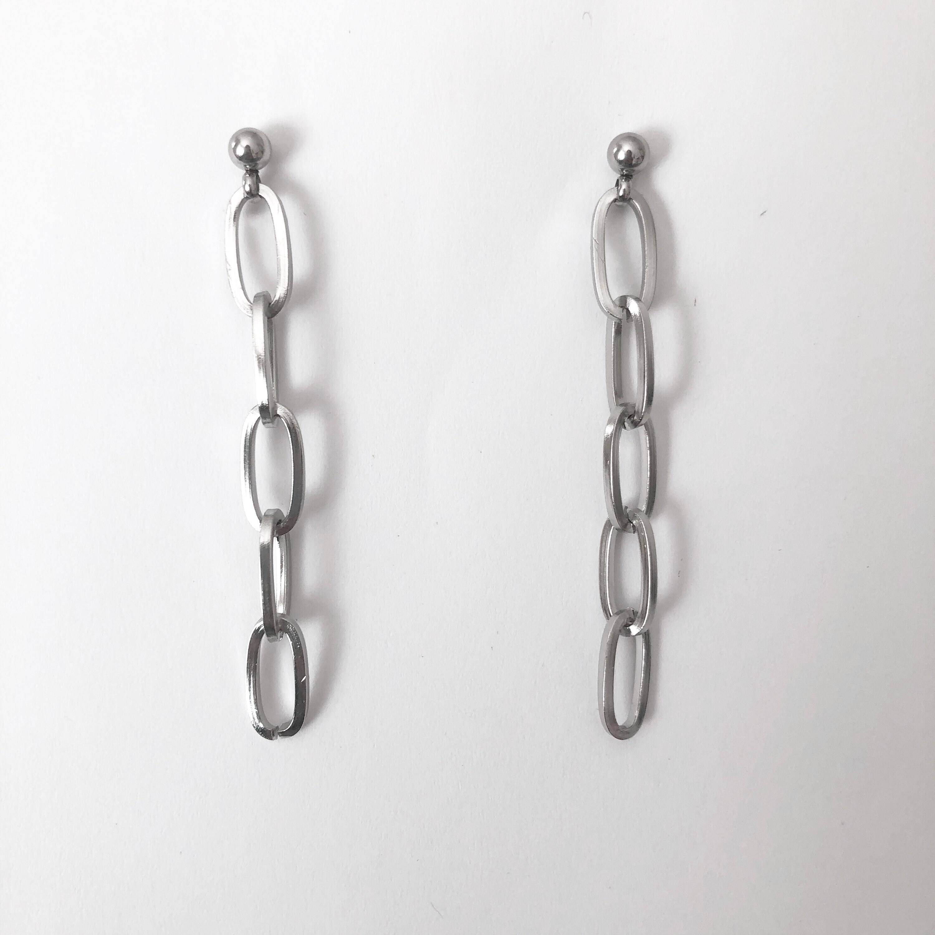 Stainless Steel Chain Earrings Stainless Steel Earrings Etsy