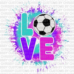 Love Soccer Tie Dye PNG, SUBLIMATION