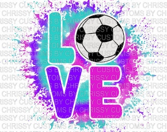 Love Soccer Tie Dye PNG, SUBLIMATION