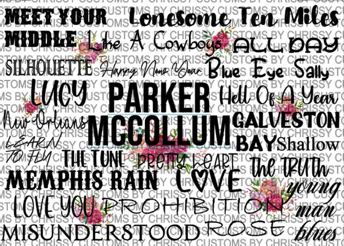 Parker Mccollum Lyrics PNG LPEG SUBLIMATION - Etsy