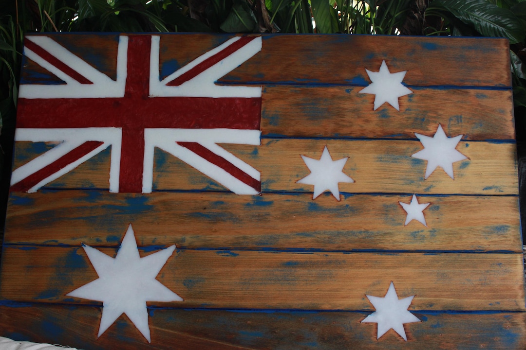 Rustic Wooden and Epoxy Australian Flag - Etsy Australia