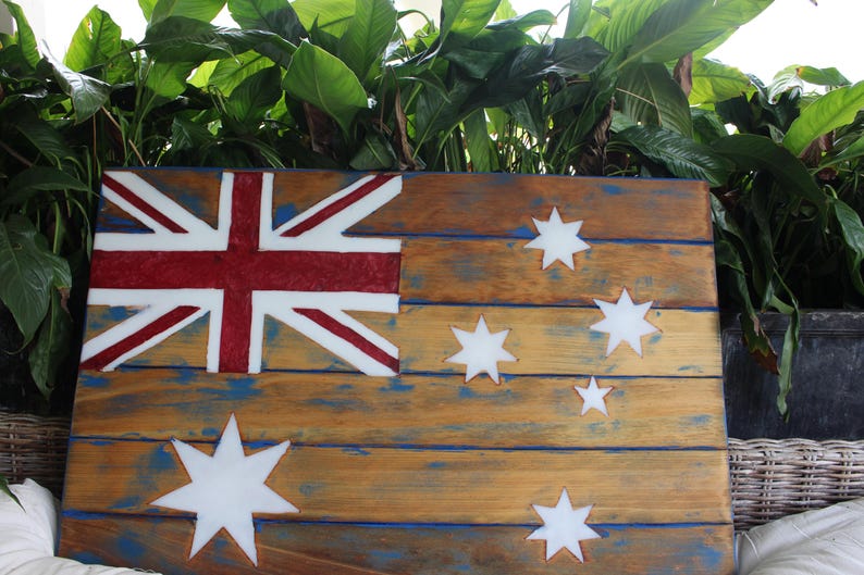 Rustic Wooden and Epoxy Australian Flag - Etsy Australia